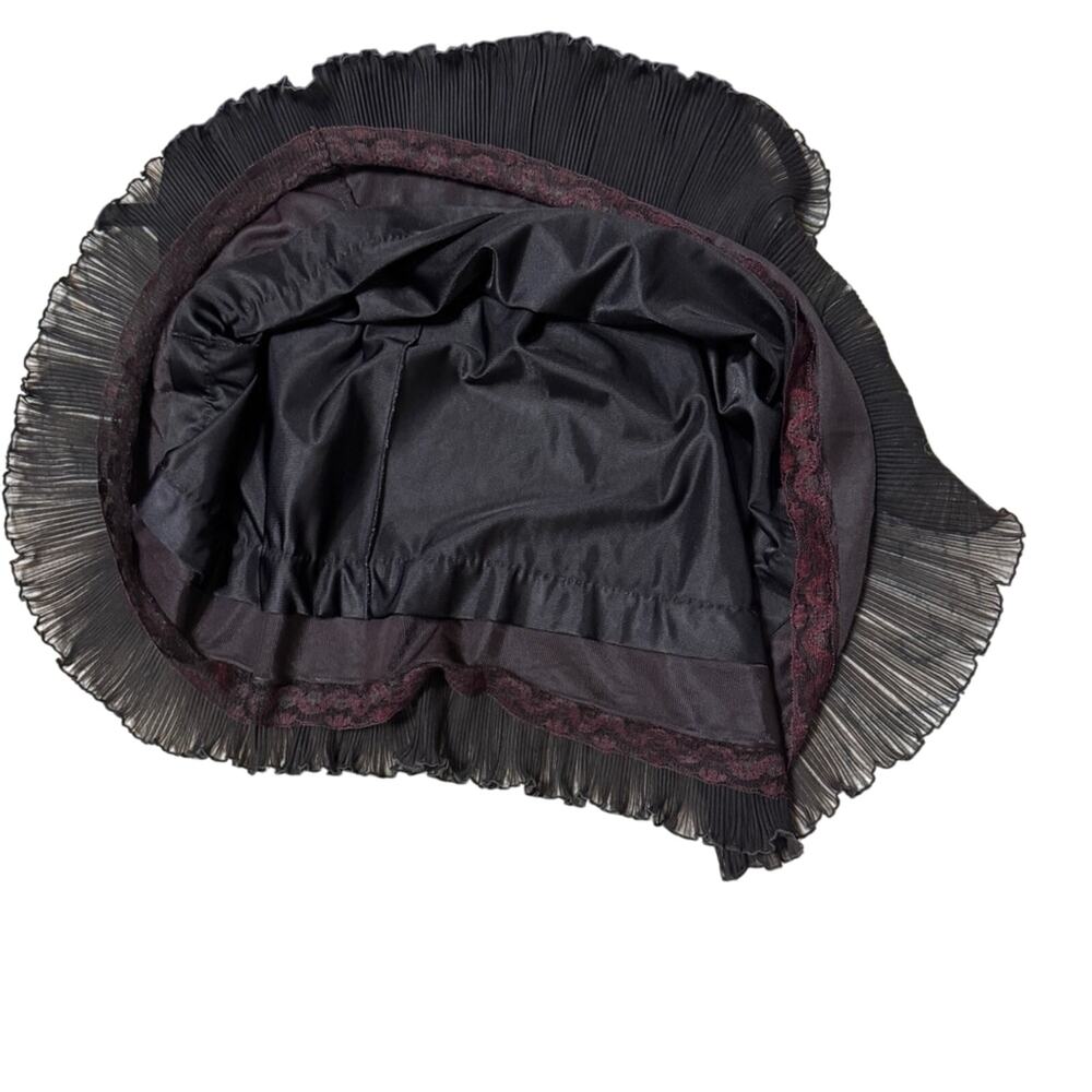 Vintage 1940s Stephenie Black Chiffon Slip Dress Rare Size - Picture 7 of 9